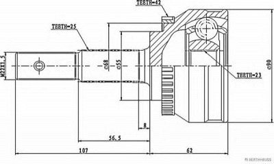HERTH BUSS JAKOPARTS j2821123 -  Шарнирный комплект, приводной вал